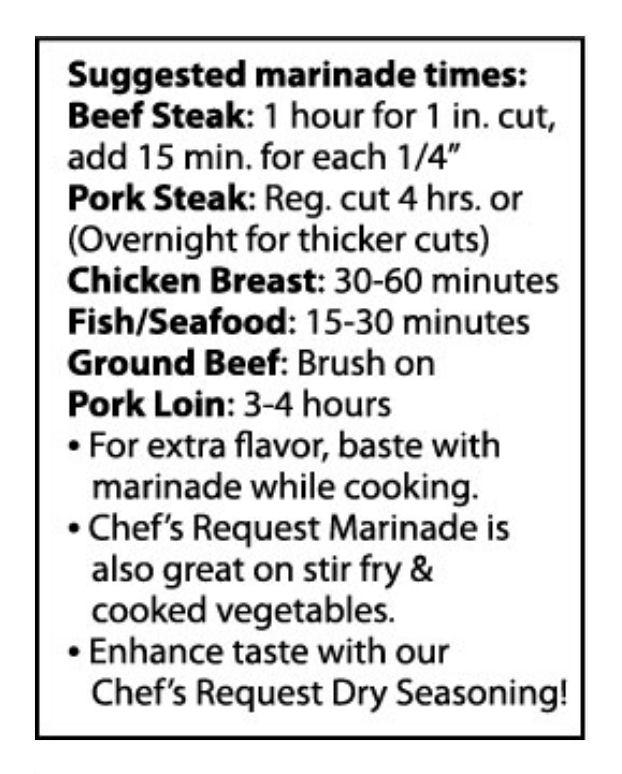 Chef's Request Professional Steak Marinade