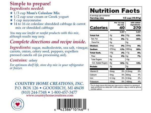 Mom's Cole Slaw Mix From Country Home Creations