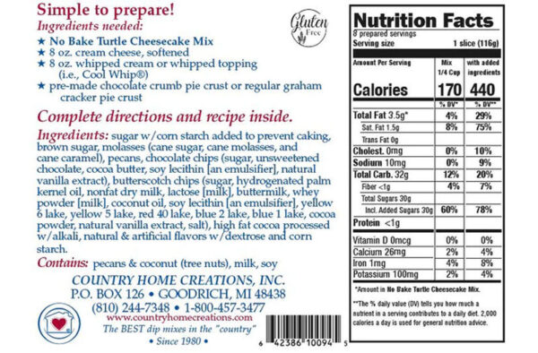 Country Home Creations - No-Bake Turtle Cheesecake Mix - Image 2